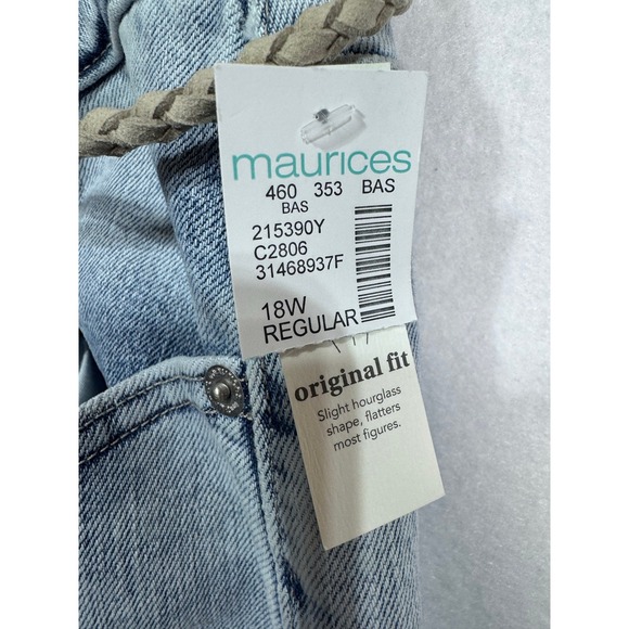 Maurices Kick Boot Ankle Jeans High Rise Original Fit Light Wash 18W Womens New - Picture 3 of 6